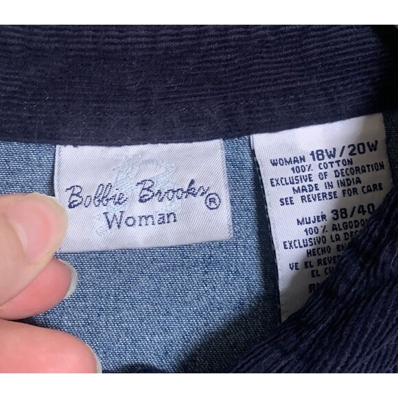 Vintage Embroidered Denim Button Down Long Sleeve Shirt Women’s Size 18/20W Fall - Picture 7 of 11